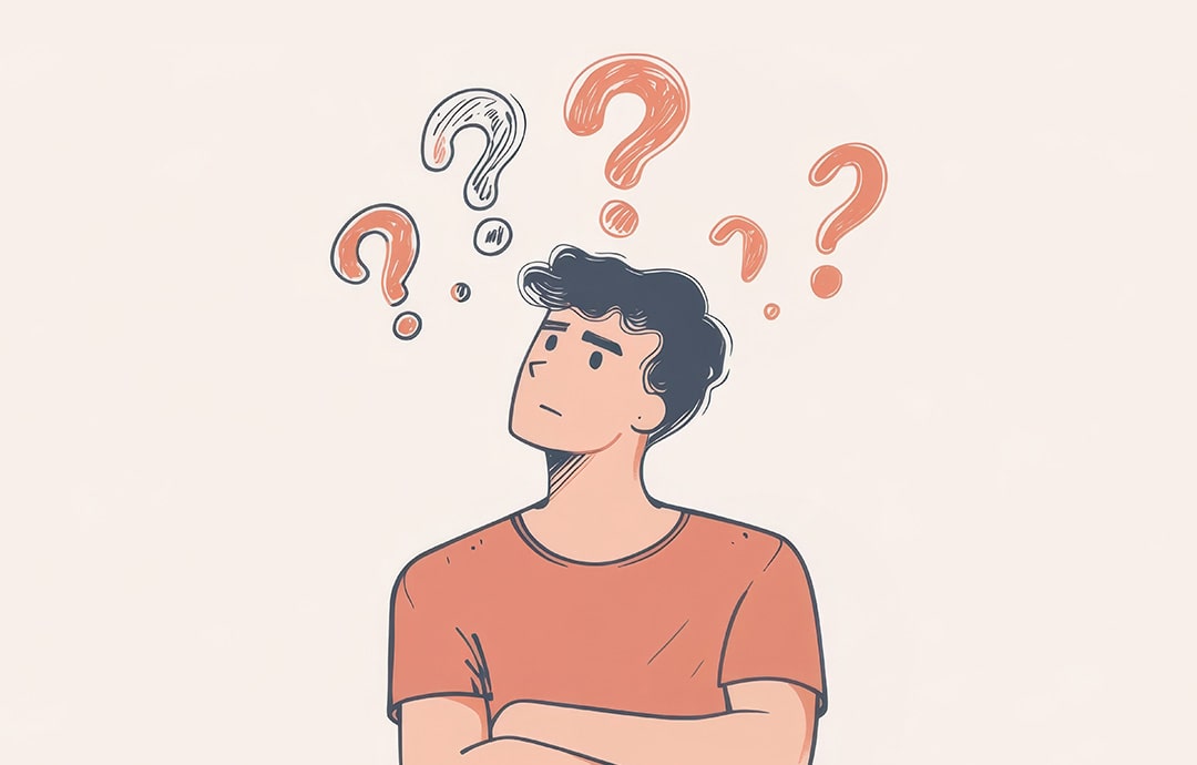 疑問を持つ男性イラスト